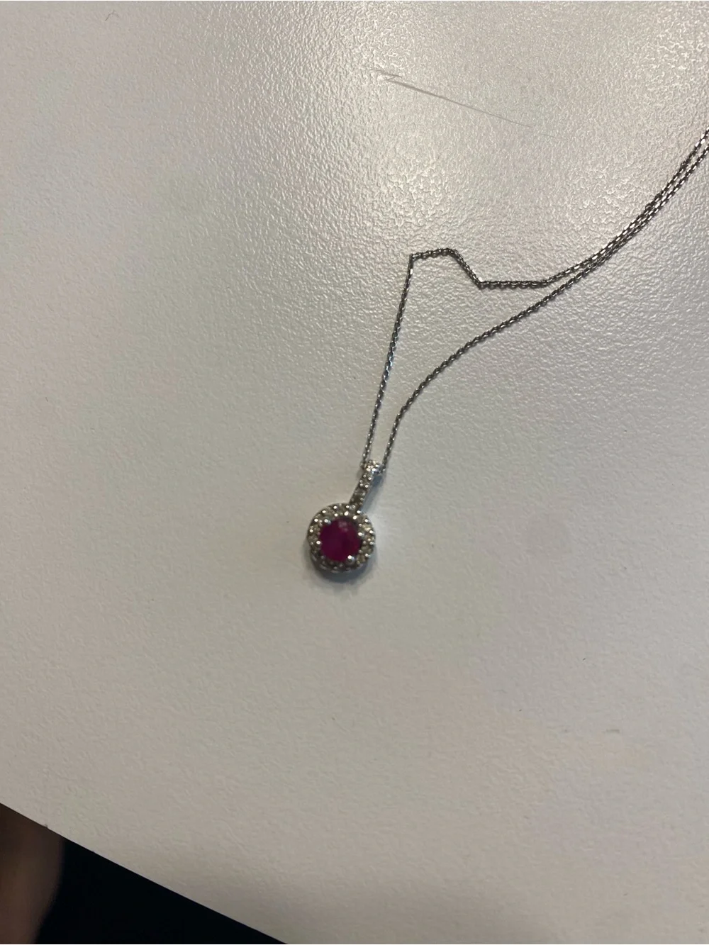 Sterling Silver Ruby Pendant Necklace with Matching Studs